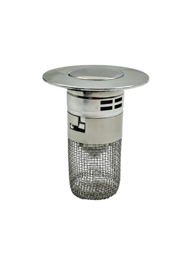 سدادة حوض 2 في 1 مع فلتر شبكي مضاد للانسداد - سلة تصريف متينة من الفولاذ المقاوم للصدأ والبلاستيك للمطبخ والحمام - تمنع انسداد الشعر والطعام، سهلة التنظيف، تصميم مقاوم للصدأ - Image 3