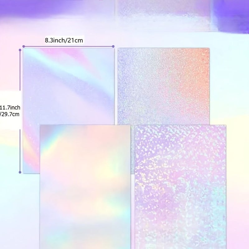 20 Sheets A4 Size Dots Pattern Holographic Laminating Film Self Adhesive Clear Vinyl Sticker Paper Compatible with Laminator for Crafts Books Posters Certificates Bulk Pack - Image 2