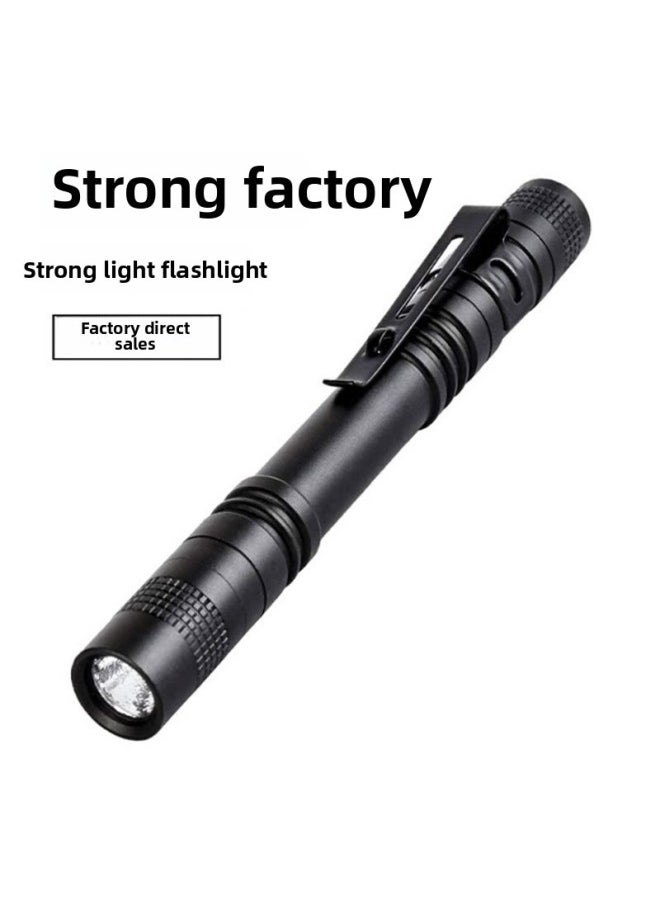Generic Hot Light Pen-shaped Flashlight Aluminum Alloy Waterproof AAA Flashlight With Pen Holder Small Gift Multi-purpose Lamp-Color:No. 7 Section Silver White Light Flashlight  - Image 2