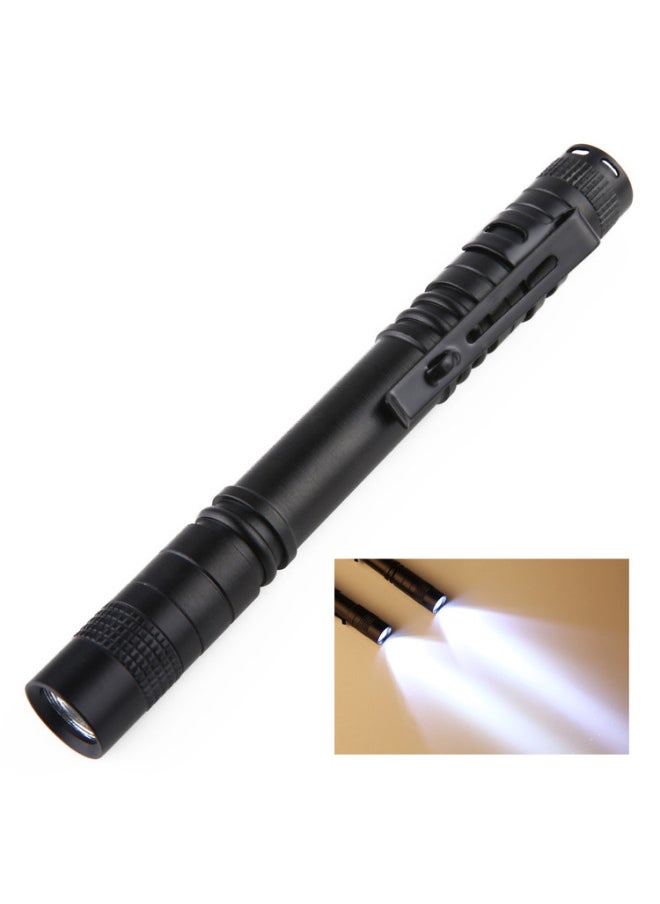 Generic Hot Light Pen-shaped Flashlight Aluminum Alloy Waterproof AAA Flashlight With Pen Holder Small Gift Multi-purpose Lamp-Color:No. 7 Section Silver White Light Flashlight  - Image 3