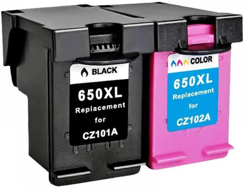 Compatible 650XL Ink Cartridge Replacement for 650 XL Works with Deskjet 1015 1515 2515 2545 2645 3515 4645 Printers(1 Set)