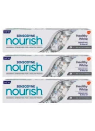 3 Pack of Sensodyne Nourish Naturally Fresh Sensitivity Relief and Anti-Cavity Toothpaste 75 ml
