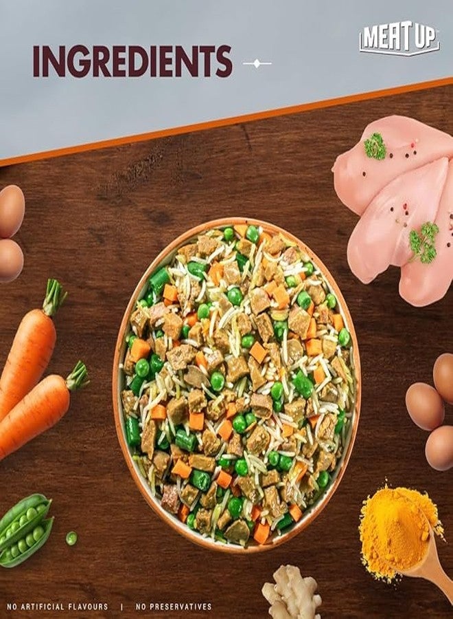 Meat Up Fresh Dog Food Mutton Biryani, for Adult & Puppy, 300gm | Buy 1 Get 1 | High Protein, 65% Real Meat, 35% Rice & Veggies | No Preservatives | Ready to Serve | All Breeds | One Pack One Meal - Image 4