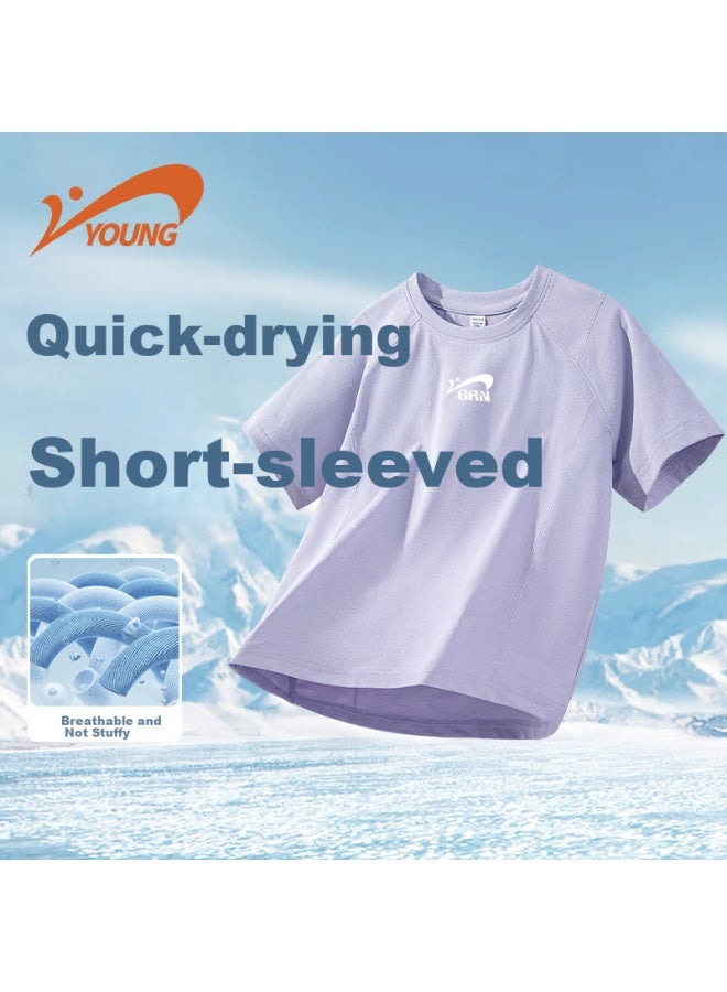 Noble bird Guirenniao Children's Short-sleeve T-shirt For Boys, Summer Sports Outdoor Top For Older Boys, Lightweight Half-sleeve Youth Summer Wear - Image 1