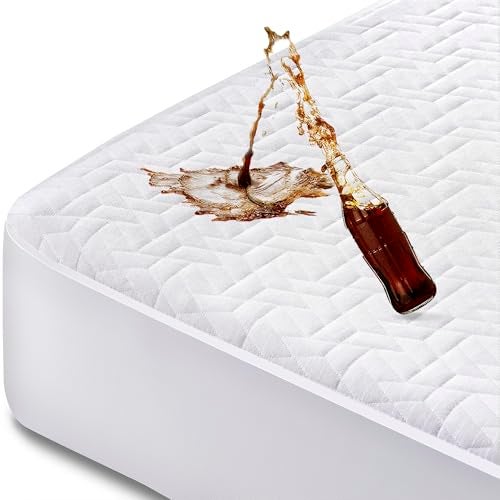 Hanherry 100 Waterproof Mattress Protector King Size Mattress Cover 3D Air Fabric Cooling Mattress Pad Cover Smooth Soft Breathable Noiseless 821 Deep Pocket - Image 1