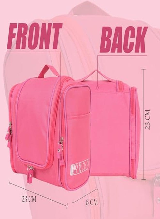 TEKCOOL حقيبة أدوات تجميل من النايلون من TEKCOOL للنساء، حقيبة تنظيم مكياج للسفر، حقيبة مستحضرات تجميل، حقائب صغيرة، حقيبة أدوات تجميل، حقيبة مكياج، طقم سفر، حقيبة مكياج (وردي) - Image 4