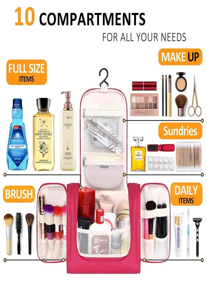 TEKCOOL حقيبة أدوات تجميل من النايلون من TEKCOOL للنساء، حقيبة تنظيم مكياج للسفر، حقيبة مستحضرات تجميل، حقائب صغيرة، حقيبة أدوات تجميل، حقيبة مكياج، طقم سفر، حقيبة مكياج (وردي) - Image 2