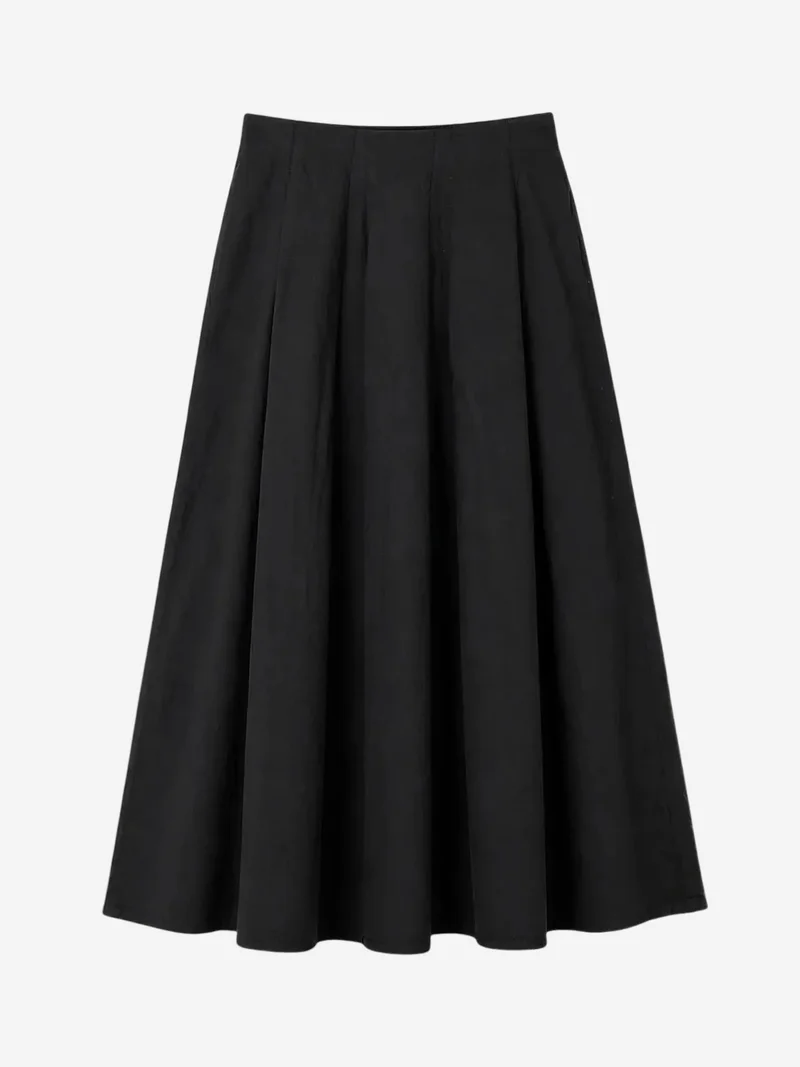 ميكسراي MIXRAY High Waist A-Line Midi Skirt