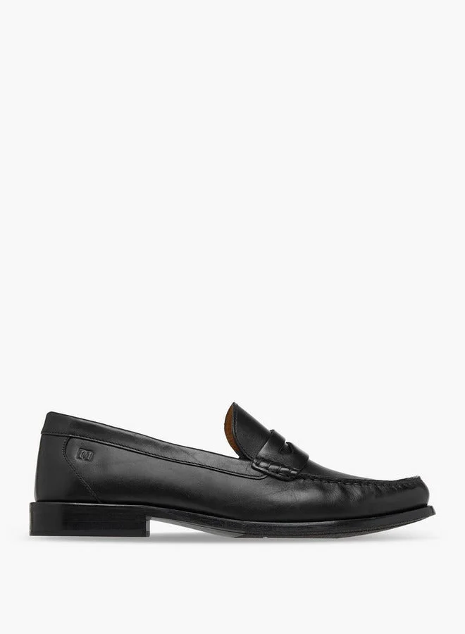DUCHINI Men's Leather Solid Slip-On Loafers