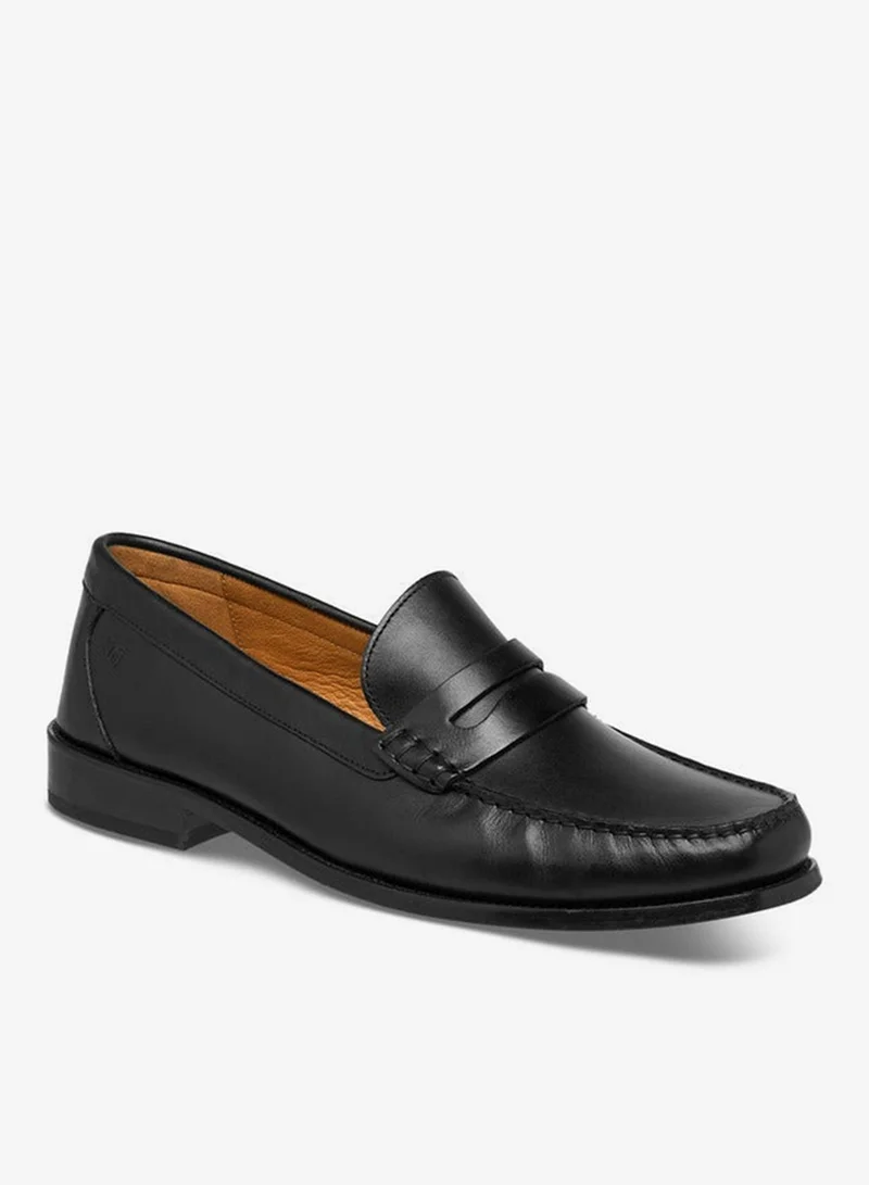 DUCHINI Men's Leather Solid Slip-On Loafers