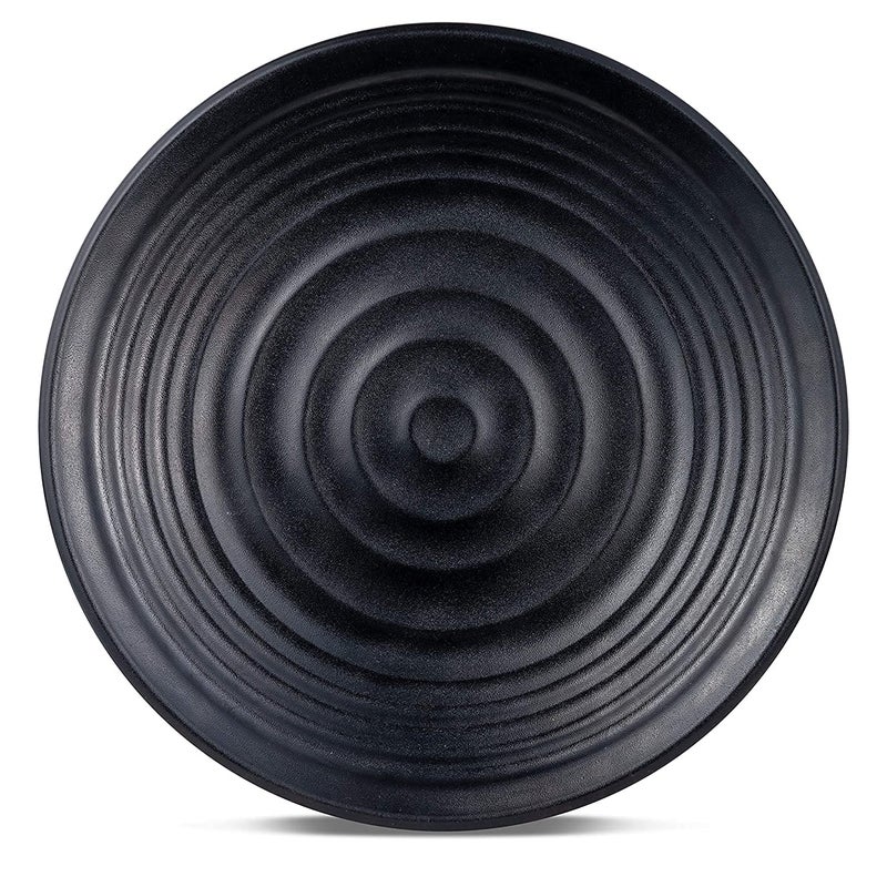 Everbuy® Spiral Melamine Round Quarter Plates (Black) - Pack of 6 - Image 1