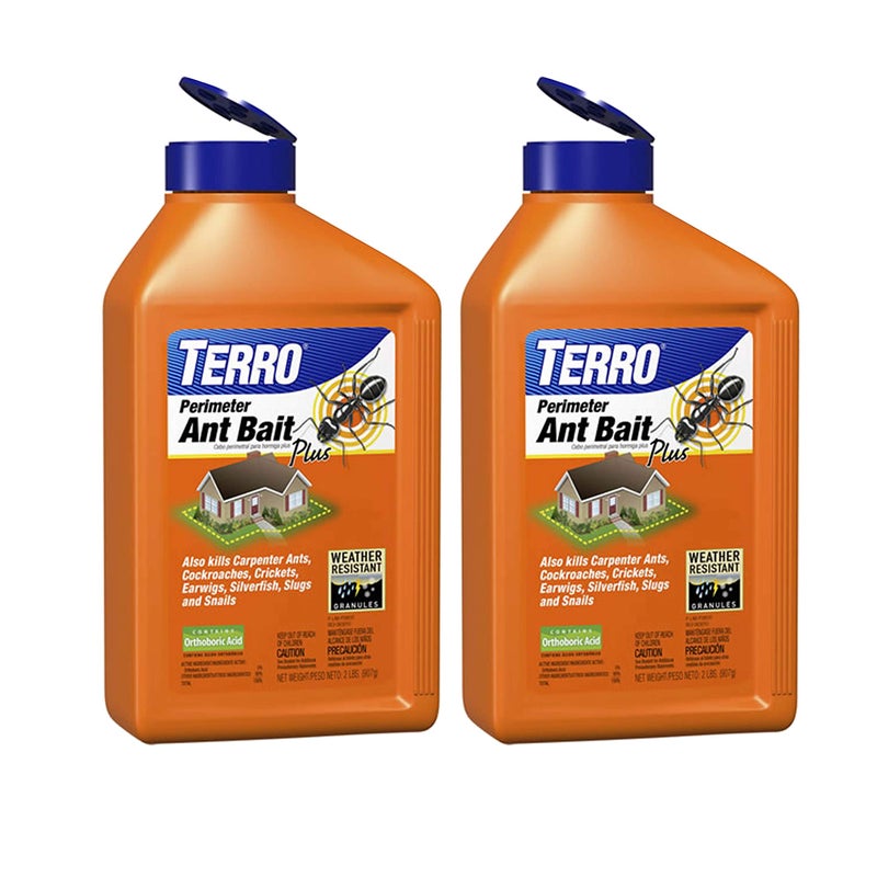 TERRO T2600 Perimeter Outdoor Ant Bait Plus - Attracts and Kills Carpenter Ants, Roaches, Crickets, Earwigs, Silverfish, Slugs and Snails - 2 Pack, 4Lbs - Image 1