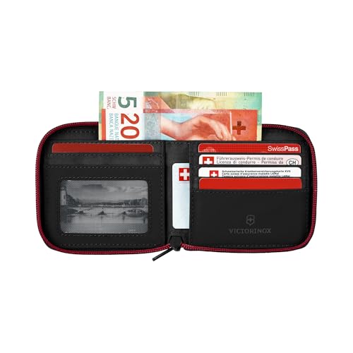 Victorinox Travel Essentials, Zip-Around Wallet, RFID Wallet with Bill Compartment, Card Slots, ID Window and Coin Pocket - Black - Image 3