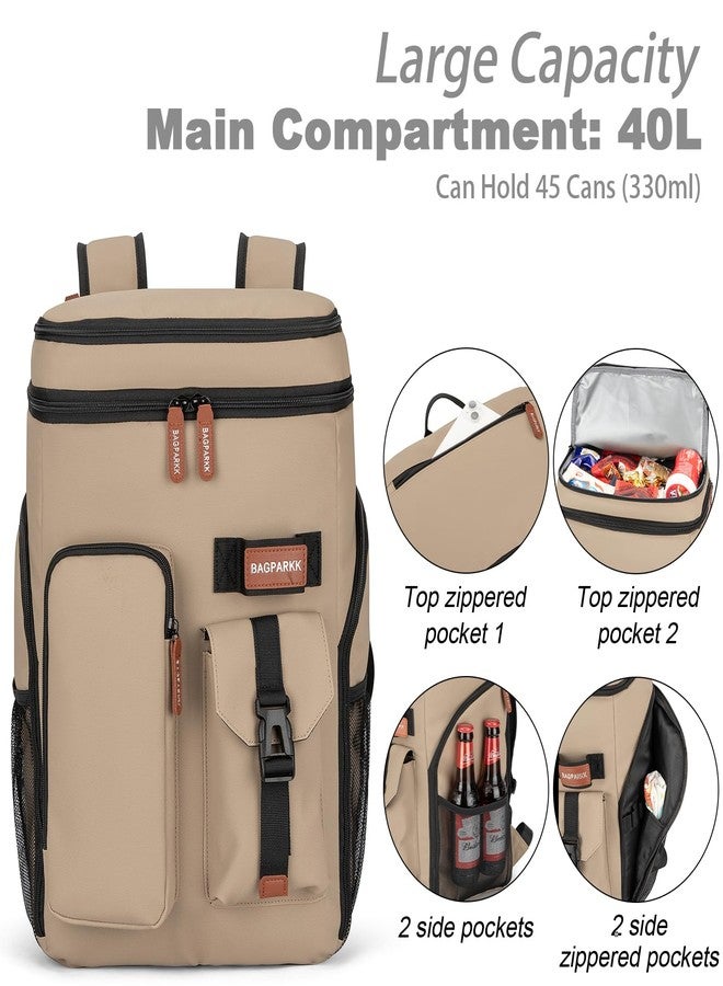 BAGPARKK Insulated Cooler Backpack,45 Cans Multifunctional Double Deck Leakproof Cooler Bag with Sternum Strap,Large Capacity Lightweight Travel Camping Beach Backpack Cooler Ice Chest for Men Women - Image 4