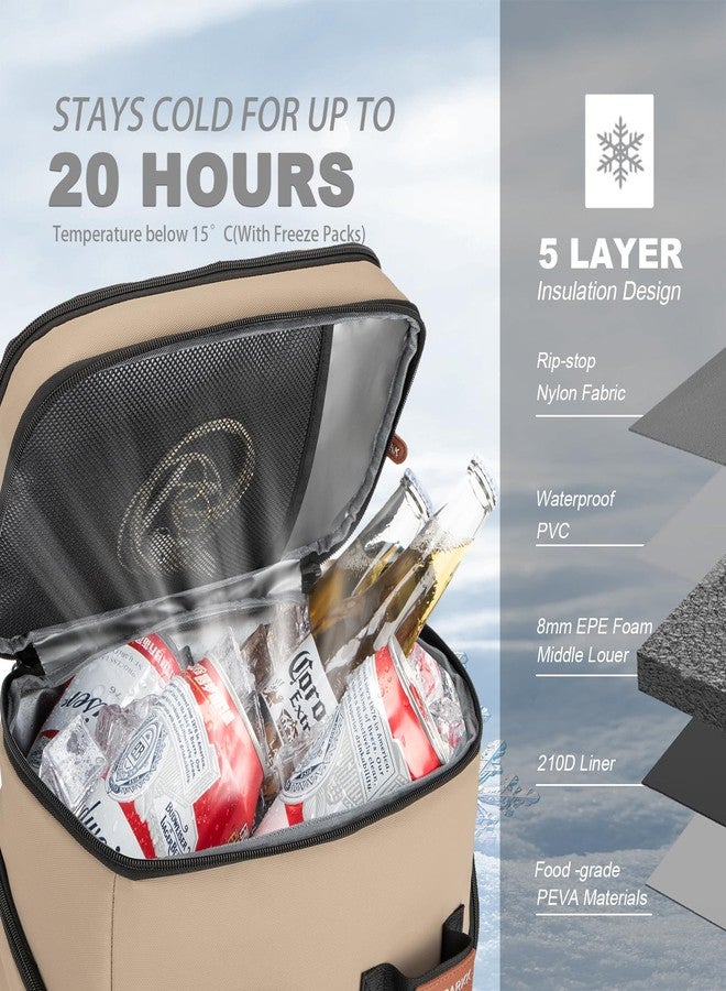 BAGPARKK Insulated Cooler Backpack,45 Cans Multifunctional Double Deck Leakproof Cooler Bag with Sternum Strap,Large Capacity Lightweight Travel Camping Beach Backpack Cooler Ice Chest for Men Women - Image 2