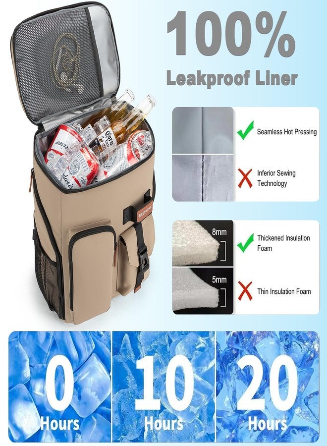 BAGPARKK Insulated Cooler Backpack,45 Cans Multifunctional Double Deck Leakproof Cooler Bag with Sternum Strap,Large Capacity Lightweight Travel Camping Beach Backpack Cooler Ice Chest for Men Women - Image 3