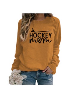 Hockey Mom Printed Crewneck Sweatshirt Oversized Ginger (black font)