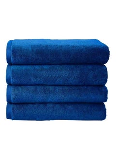 MAXQON Pack Of 4 - Hand Towel - 100% Cotton 600 GSM Medium Size (45x75cm) Highly Absorbent And Super Durable, Color Blue  - Image 1