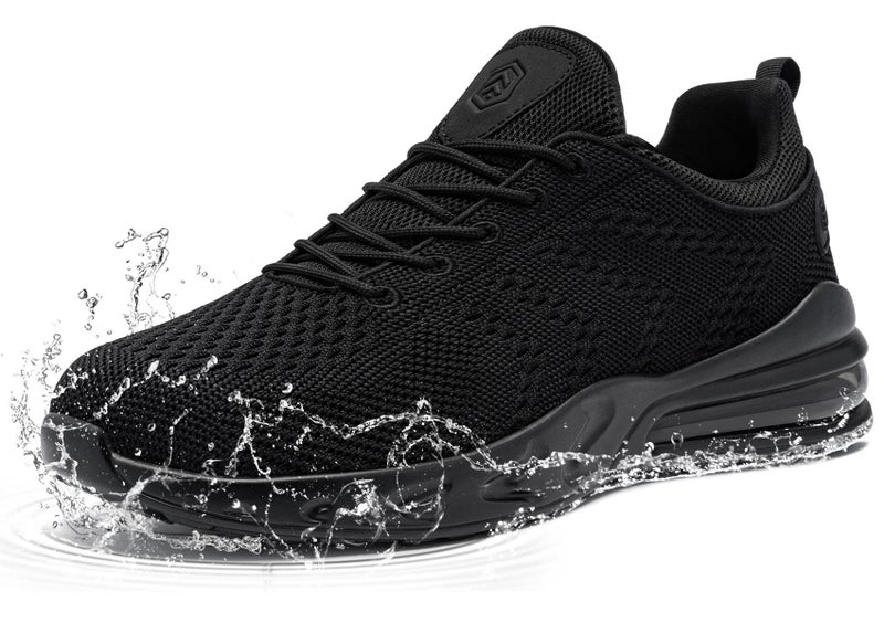 LARNMERN Womens Slip On Shoes Work Non Slip Sneakers Walking Water Resistant Zapatillas Zapatos Trabajo Food Service Chef Kitchen(Black,7.5) - Image 1