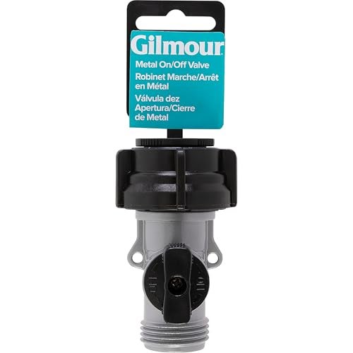 Gilmour Garden Hose Shut Off Valve, Durable Metal Full Flow Water Shut Off Valve - Image 1