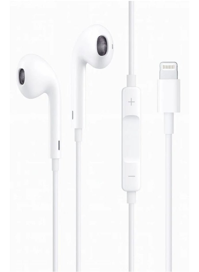 Lightning to in-ear headphones – High-quality sound – Wired Lightning headphones – White