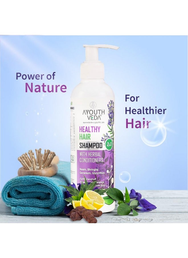 AYOUTHVEDA Healthy Hair Shampoo 200Ml With Bhringraj And Shikakai | Best Hair Shampoo For Women | Control Hair Breakage & Dandruff | Herbal Conditioner & Cleansers(Pack Of 1; 200Ml)  - Image 2