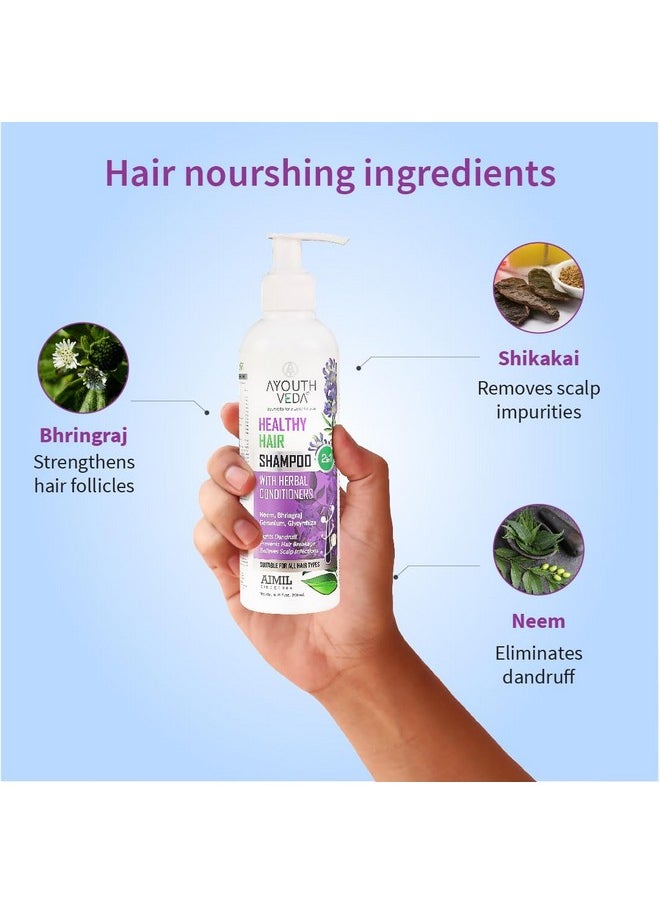 AYOUTHVEDA Healthy Hair Shampoo 200Ml With Bhringraj And Shikakai | Best Hair Shampoo For Women | Control Hair Breakage & Dandruff | Herbal Conditioner & Cleansers(Pack Of 1; 200Ml)  - Image 3