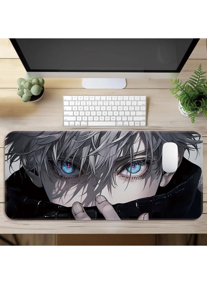 Generic - Anime Style Super Large E-sports Mouse Pad Non-slip Thickened Edge Lock Game Table Pad Keyboard Pad Notebook Male Dormitory-Color:1000*500*3mm-Pattern:Travel 6-white Fox - Image 1