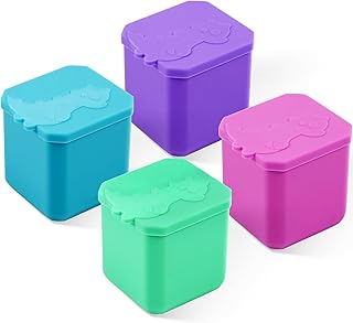 PEUTIER PEUTIER 4pcs Condiment Containers, 4 oz Leakproof Reusable Salad Dressing Dip Container with Lids Silicone Small Snack  - Image 1