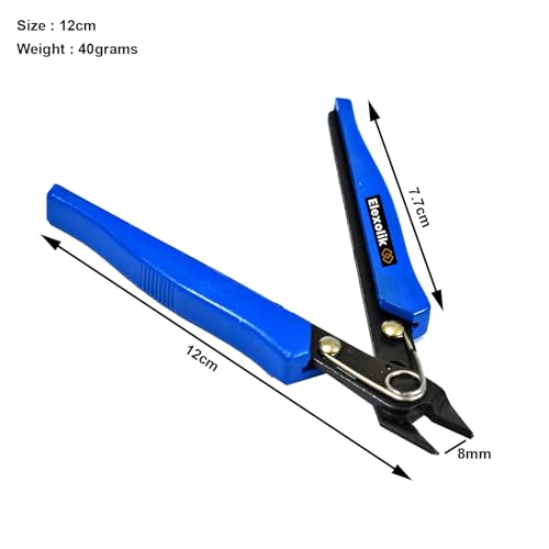 Elexolik Wire Cutter Nipper Tool with Sharp Edge Blades for Cutting and Pilling Steel, Copper, Aluminium Wires Use for Multipurpose Servicing Electrician Work (Lenght : 12cm,1Pc) Blue - Image 2
