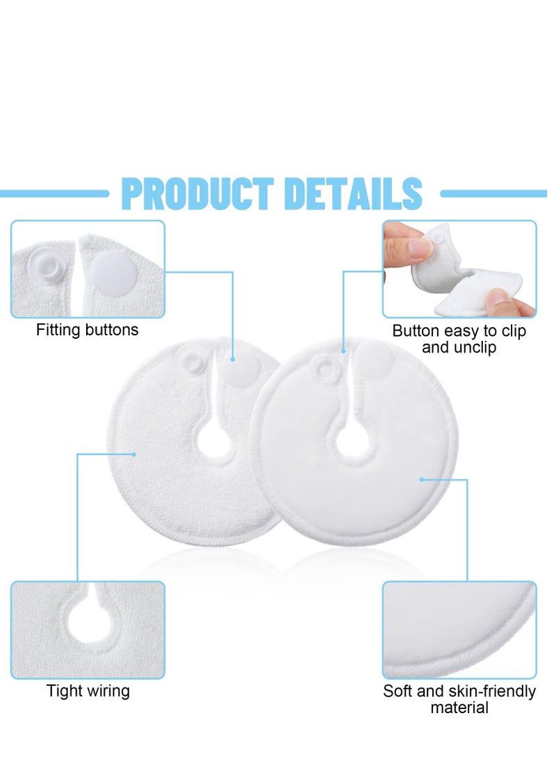KASTWAVE 20 Pack G Tube Button Covers G Tube Pads Holder Peritoneal Abdominal Feeding Tube Supplies Soft Absorbent Cotton Pads Nursing Pads Peg Tube Accessories, White, 3 Inch - Image 3