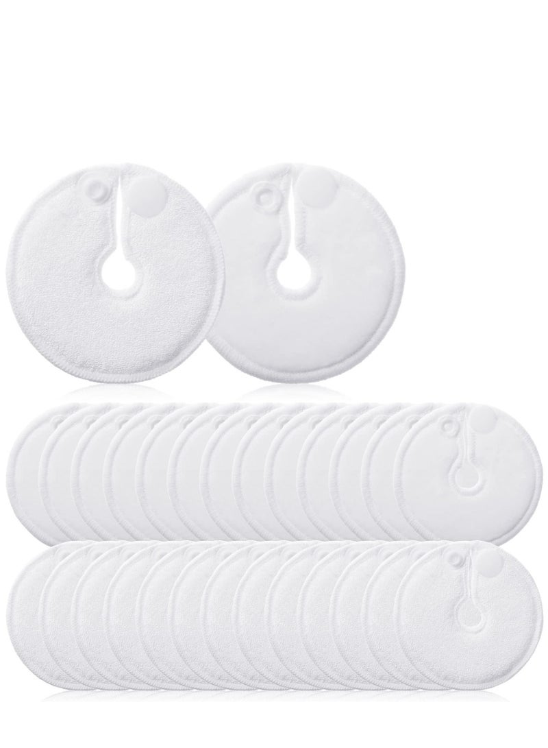 KASTWAVE 20 Pack G Tube Button Covers G Tube Pads Holder Peritoneal Abdominal Feeding Tube Supplies Soft Absorbent Cotton Pads Nursing Pads Peg Tube Accessories, White, 3 Inch - Image 1