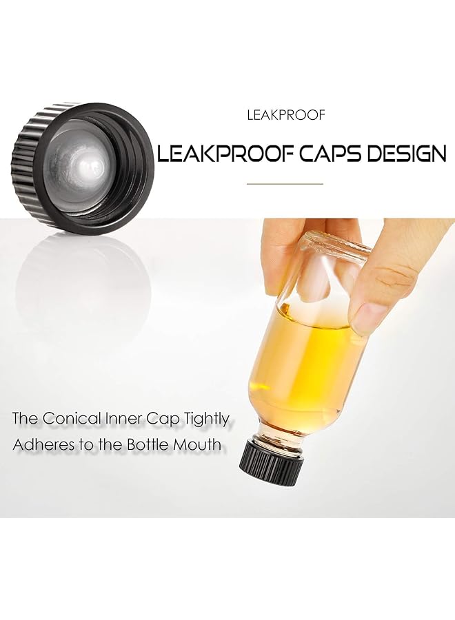 erorex 12 Pack 2 Oz Small Clear Glass Bottles W Lid And 3 Stainless Steel Funnels And 1 Brush 40 Labels Mini Travel Essential Or Decorative Bottles For Potion Juice Etc. - Image 3