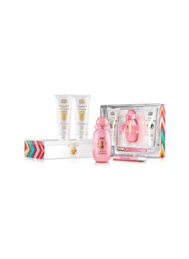 NEW BRAND Prestige Princess Dreaming For Women - 4 Pc Gift Set 3.4Oz Edp Spray, 0.5Oz Edp Spray, 4.3Oz Shower Gel, 4.3Oz Body Lotion 