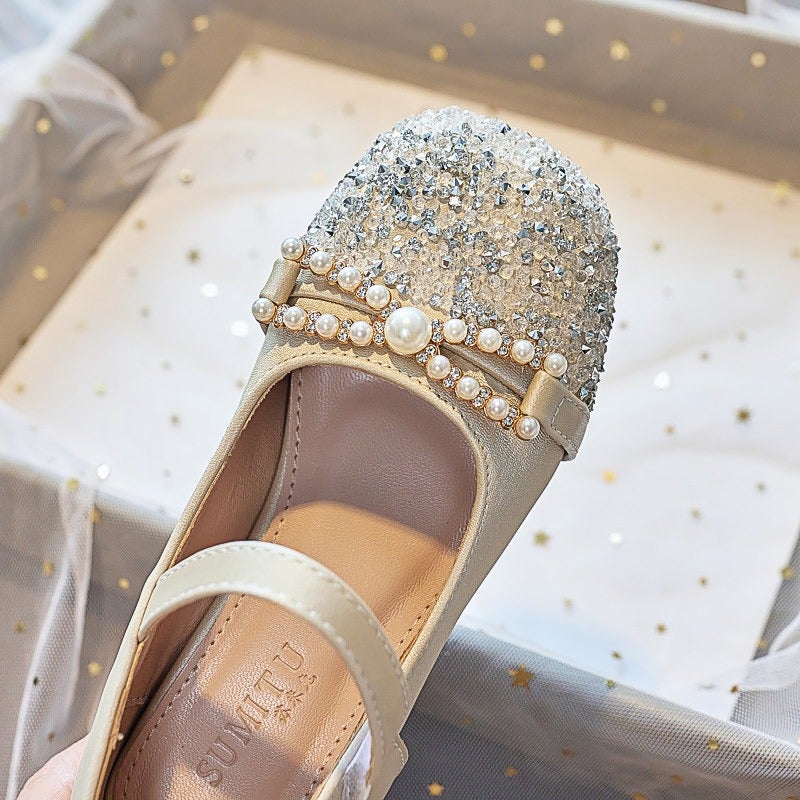 Princess Shoes for Girls 2026 Spring and Autumn New Low-Heeled Dress Shoes Children''s Runway Performance Leather Shoes Crystal Shoes - Image 5