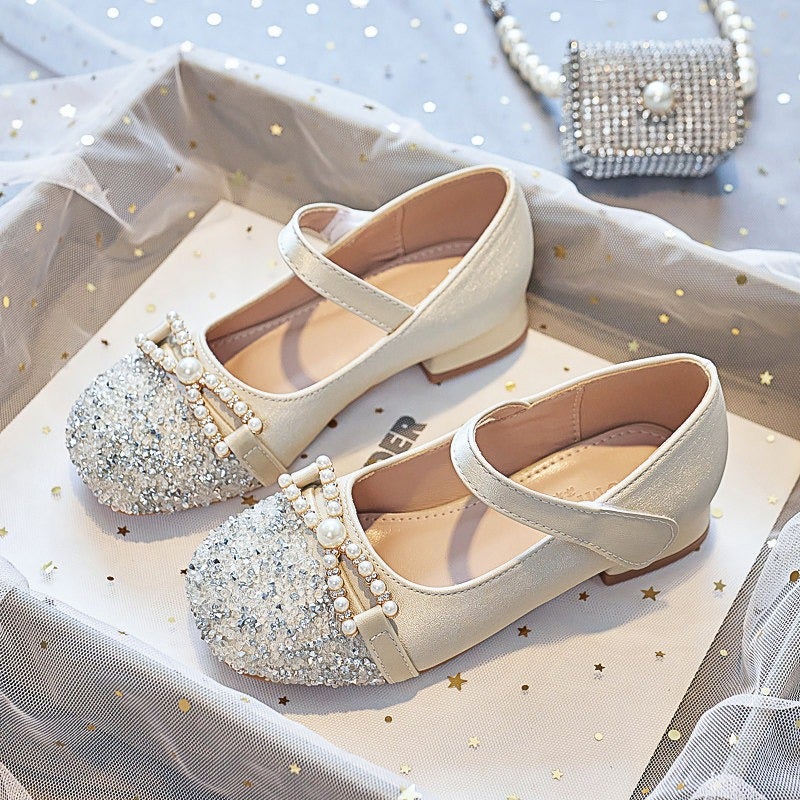 Princess Shoes for Girls 2026 Spring and Autumn New Low-Heeled Dress Shoes Children''s Runway Performance Leather Shoes Crystal Shoes - Image 2