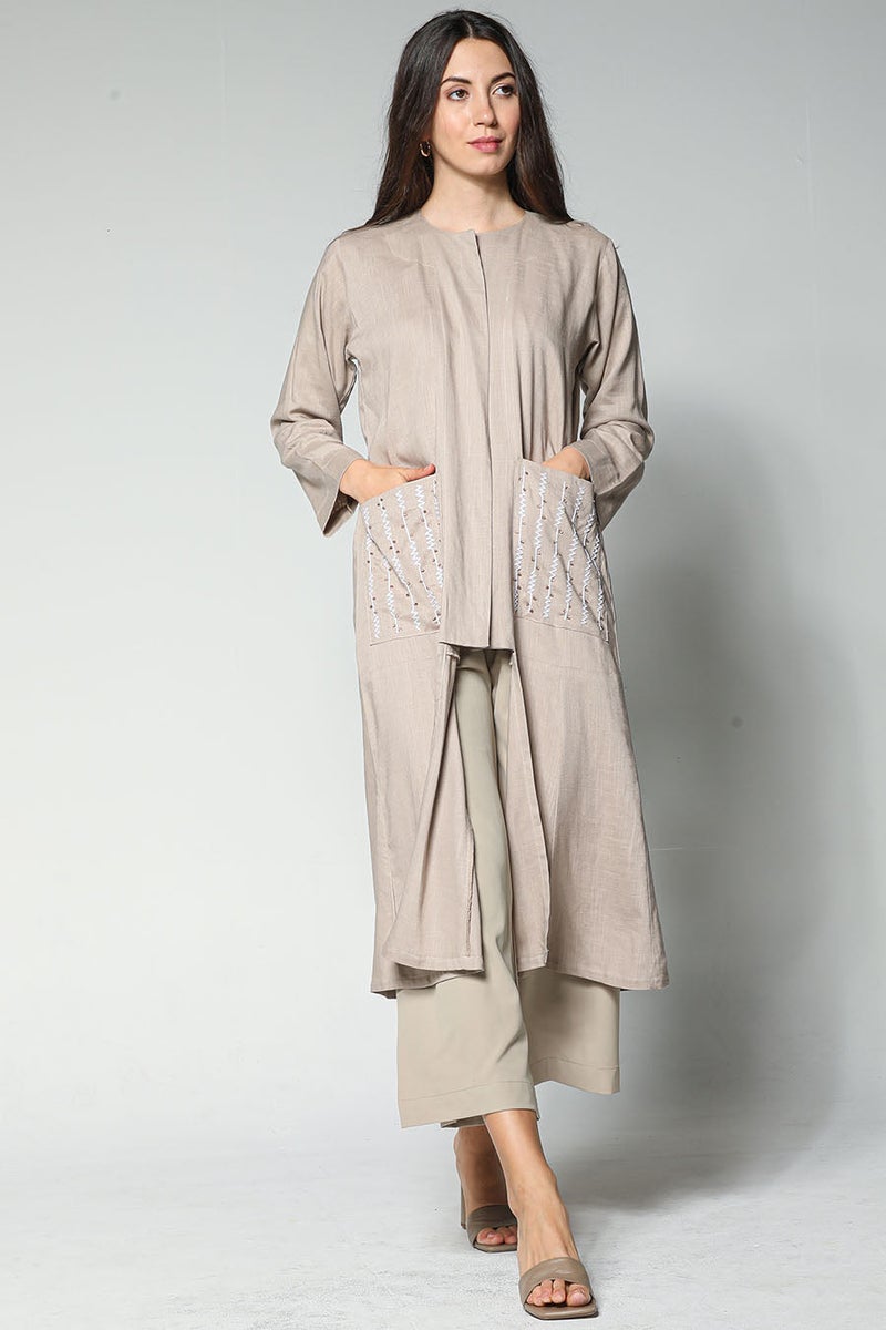 Moistreet Pocket Detailed Crepe Top & Pants Set - Image 4