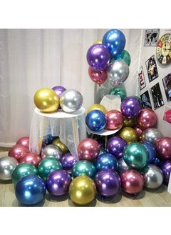 Generic Multicolor Chrome Metallic Helium Balloons 60 PCS Pack  - Image 2