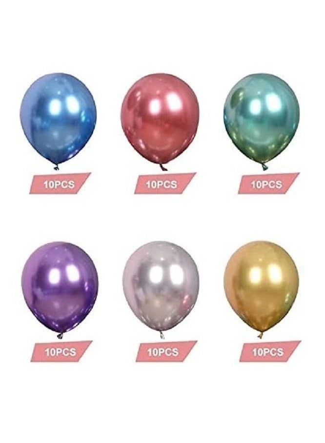 بالونات هيليوم معدنية كرومية متعددة الألوان، عبوة من 60 قطعة - Image 4