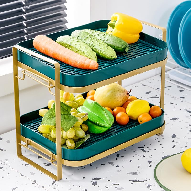 Ndola Double Drain Shelf Organiser Multipurpose Storage Rack for Bathroom Room Kitchen Cosmetics Stationery Wardrobe Sink Utensils Vegetable Drying Shelf 1 - Image 3