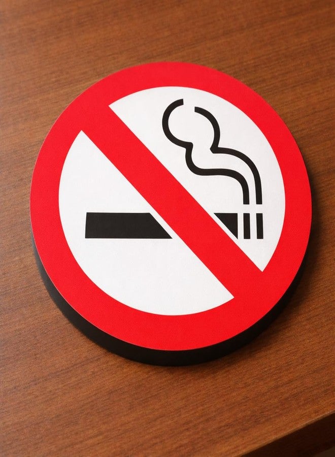 Berrybox No Smoking Sign Board for Glass Door & Walls | Premium Acrylic Self Adhesive Smoking Prohibited Signage | Red White Warning Safety Sign for Office Shop Cafe Hotel Restaurant - Image 3