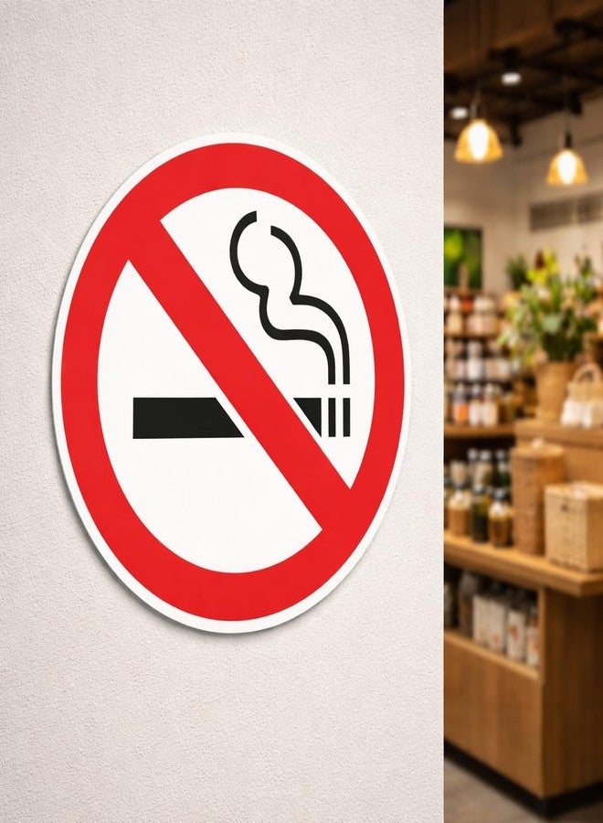 Berrybox No Smoking Sign Board for Glass Door & Walls | Premium Acrylic Self Adhesive Smoking Prohibited Signage | Red White Warning Safety Sign for Office Shop Cafe Hotel Restaurant - Image 5