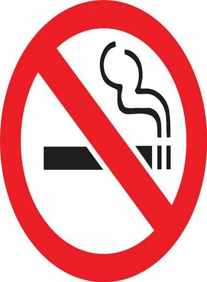 Berrybox No Smoking Sign Board for Glass Door & Walls | Premium Acrylic Self Adhesive Smoking Prohibited Signage | Red White Warning Safety Sign for Office Shop Cafe Hotel Restaurant - Image 2