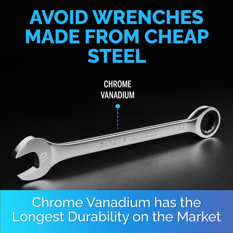 TOOLGUARDS 10mm Ratchet Wrench SLIM DESIGN 10mm Wrench - Image 5
