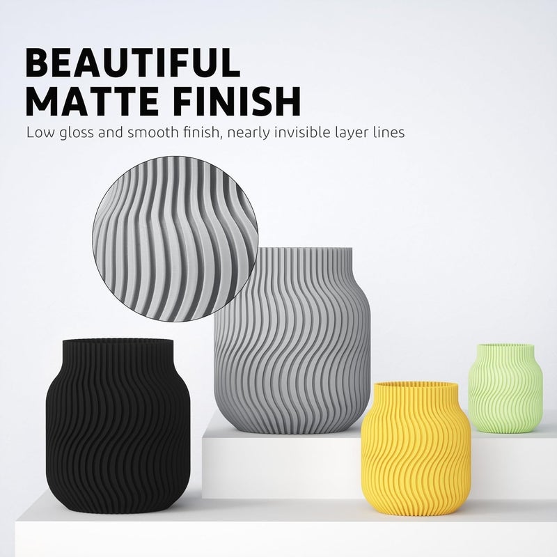 Protomont TECHNOLOGIES خيوط PLA غير اللامعة من ELEGOO 1 كجم، 1.75 مم، خيوط طابعة ثلاثية الأبعاد بدقة أبعاد +/- 0.02 مم، بكرة كرتونية 1 كجم (2.2 رطل) لمعظم طابعات FDM ثلاثية الأبعاد (أصفر) - Image 2