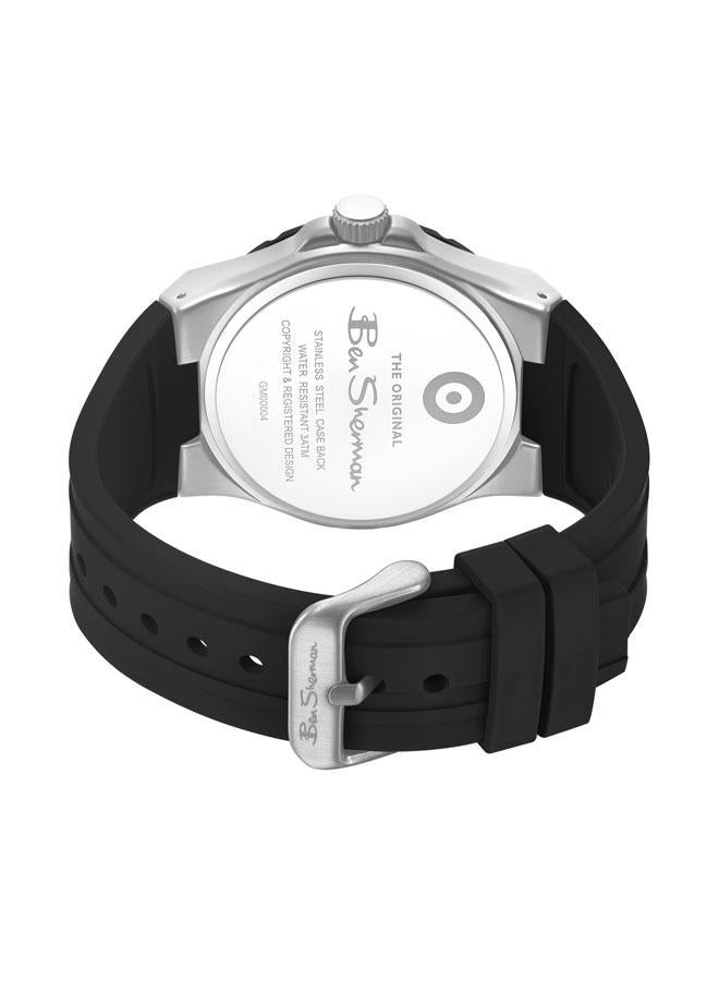 Ben Sherman Gloucester Black Dial Black Silicone Strap Analog Watch for Men, 43mm - Image 3