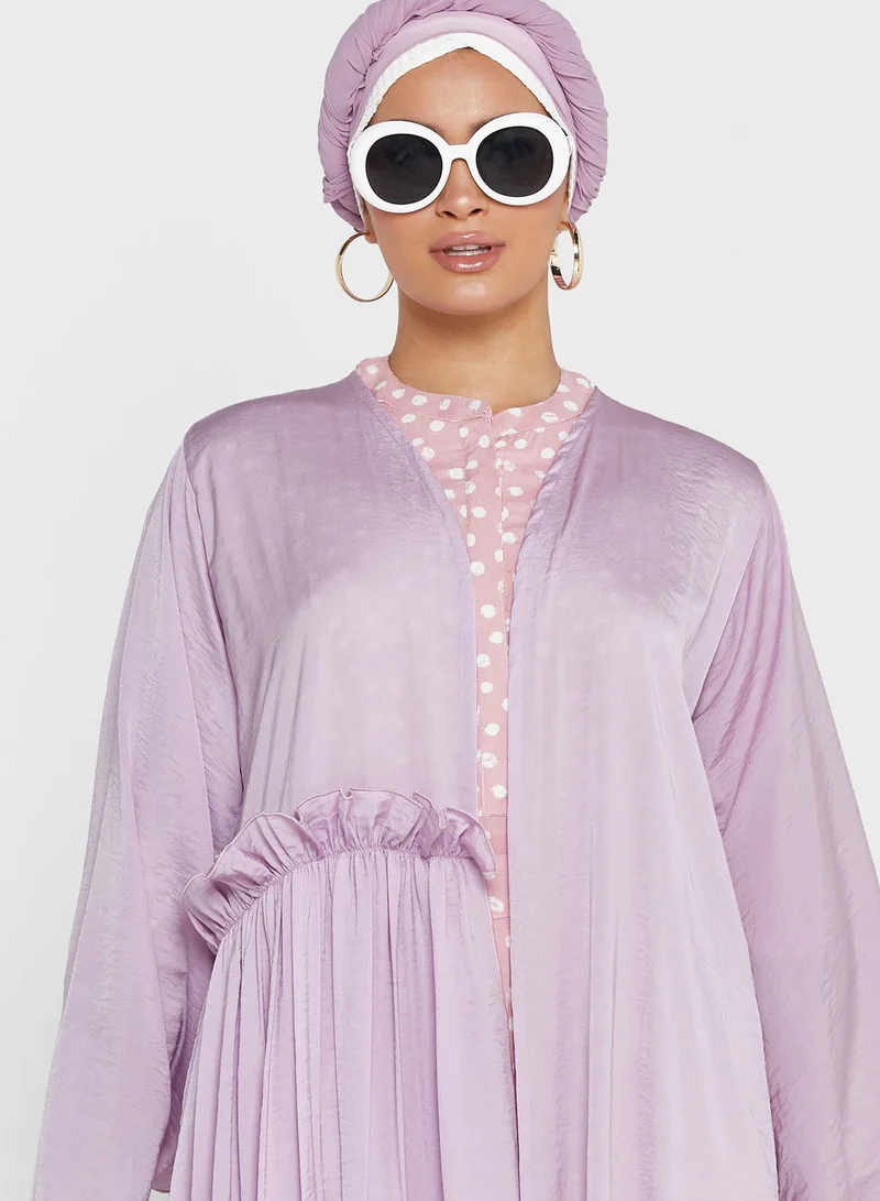 Khizana Ruched Detailed Abaya With Sheila