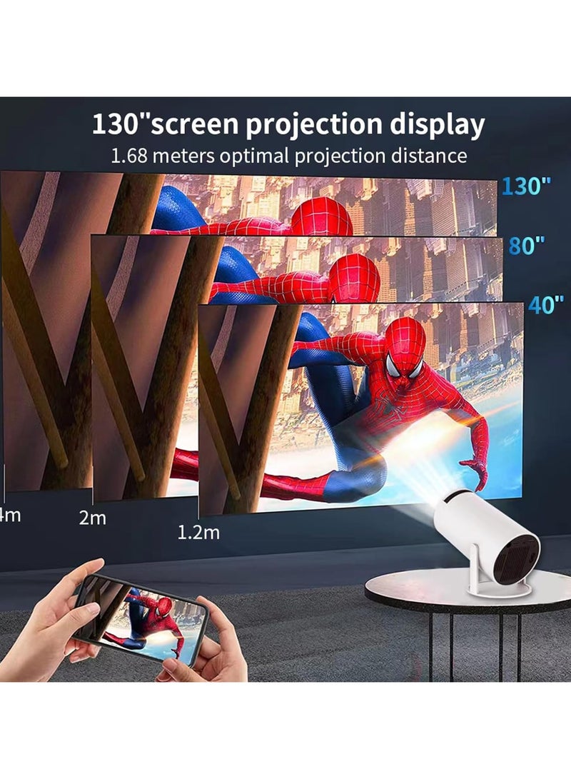 Yameem Mini Projector 4K 1080P Support Portable Projector WiFi6 BT 5.0 Android 12 Smart Projector Auto Horizontal Correction 180°Rotatable Outdoor Movie Projector Compatible with Phone - Image 3