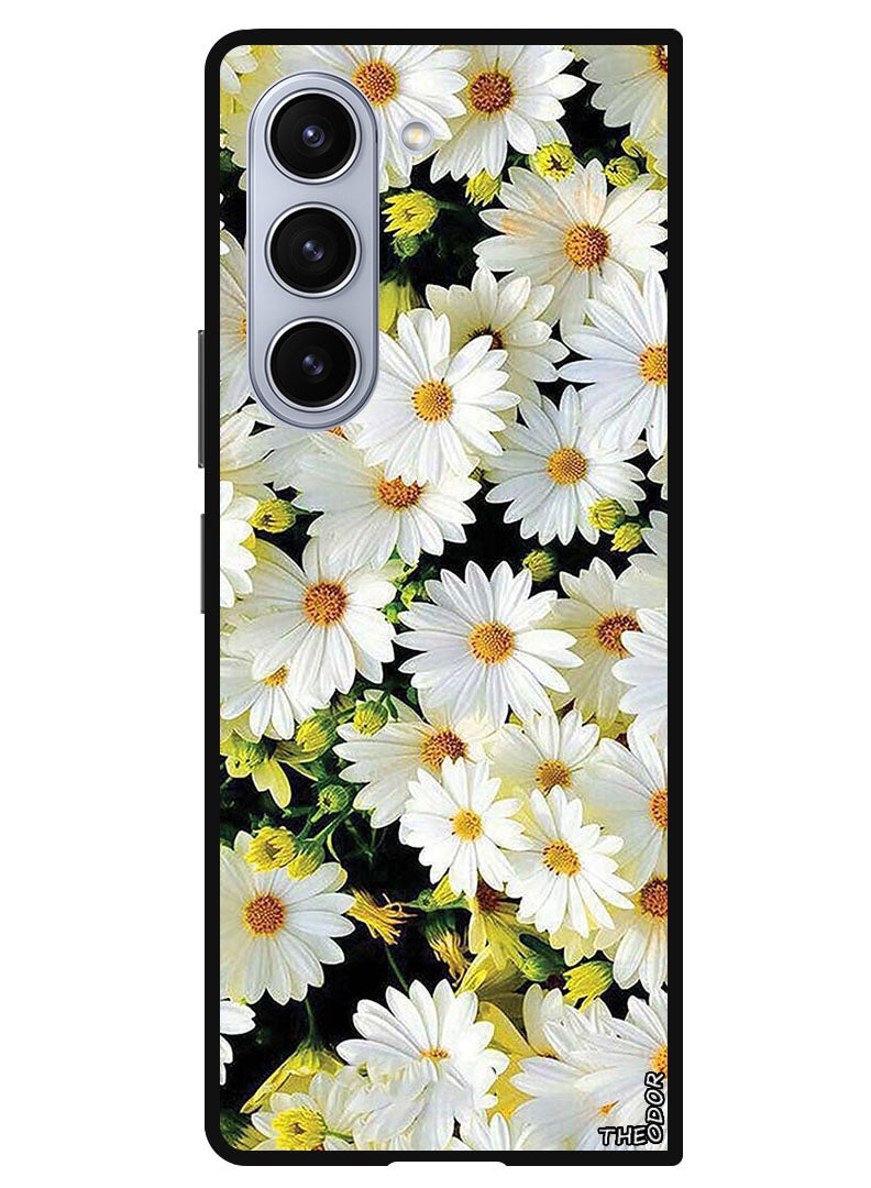Theodor Protective Case Anti Scratch Shock Proof Bumper Cover For Samsung Galaxy Z Fold 6 White Flowers - Image 1