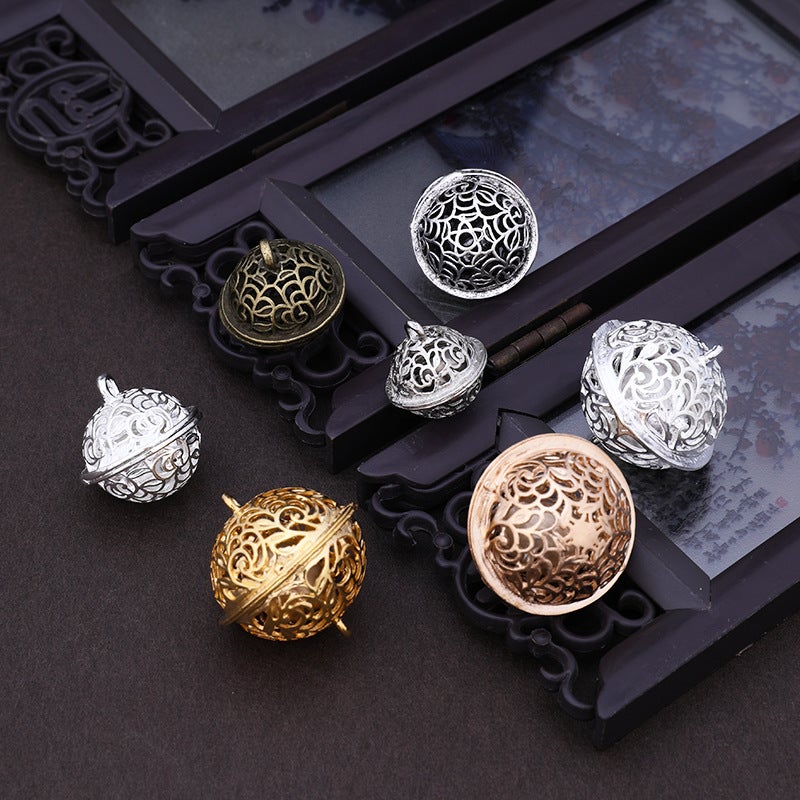 Flower Thousand Bone Palace Bell Pendant Diy Handmade Ancient Style Small Bell Alloy Pendant Car Hanging Jewelry Keychain Accessories - Image 5
